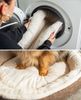 lionto Hundebett in weichem Doughnut-Design mit Plüsch & Anti-Rutsch-Boden, Bezug waschbar, 55 cm Durchmesser, braun Bild 4