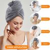Mikrofaser Haarturban Handtuch super saugfähig weich 25x65cm 3er Pack Grau Bild 5