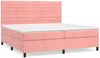 vidaXL Polsterbett mit Matratze Rosa 200x200 cm Samt, Härtegrad: H2 [3143108] Bild 2