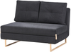 Schlafsofa 2-Sitzer JERSLEV Stoff Schwarz Bild 4