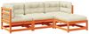 vidaXL 4-tlg. Garten-Sofagarnitur mit Kissen Wachsbraun Kiefernholz 3295815 Bild 2