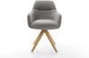 Drehstuhl Pejo-Flex Strukturstoff Soft Grau Holzgestell kantig Natur 180° drehbar Taschenfederkern Bild 2