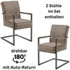 LINDA Schwingstuhl 2er Set mit schwarzem Metallgestell und Microfaser Bezug, Taupe - Bequemer Freischwinger Stuhl für Esszimmer & Küche - 51,5 x 92 x 70 cm (B/H/T) Bild 4