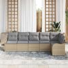 vidaXL Gartensofa-set mit Speicher 6 pcs Beige Poly-Rattan 3354389 Bild 3