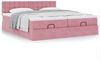 vidaXL Ottoman-Bett mit Matratzen Rosa 180x200 cm Samt 3312115 Bild 4