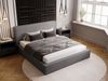 GRAINGOLD Monaco Doppelbett 180x200, Polsterbett mit Bettkasten und Kopfteil, Velour-Stoff, Grau Bild 3