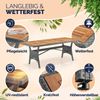 CASARIA® Polyrattan Gartentisch Akazie 190x90x74cm grau Bild 3