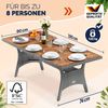 CASARIA® Polyrattan Gartentisch Akazie 190x90x74cm grau Bild 2