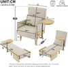 1-Sitzer Schlafsessel B 88 x T 74,5 x H 66 cm aus Leinenstoff, 3-in-1 mit 6-fach verstellbarer Lehne Bild 5
