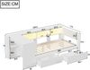 Merax Daybett Einzelbett Tagesbett 90x200cm mit 2 Schubladen, Jugendbett Stauraumbett mit Led und Ladefunktion, Schlafsofa, Weiß Bild 4