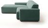 KAWOLA Sofa RANI Ecksofa Feincord grün Recamiere links 71 x 189 x 228 cm Bild 4