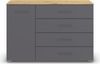 rauch Aditio Box, Kommode, 1-türig, 4 Schubladen, mit Softclose-Funktion, Farbe Grau metallic/Eiche Artisan, BxHxT 120x81x42cm Bild 2