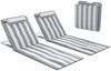 Outsunny Gartenliege mit Kopfkissen, 5-Fach verstellbare Rückenlehne, Strandmatte, 2 St, Sonnenliege, für Garten Urlaub Outdoor Strand Pool, Hellgrau Bild 2