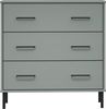 vidaXL Sideboard OSLO mit 3 Schubladen Grau 77x40x79,5 cm Massivholz 350980 Bild 4