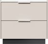 Nachttisch Kommode Artem 60cm, Quarztop, 2 Softeinzüge lackiert Creme Grafit : Creme / Grafit Bild 2
