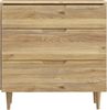 Forte SHERBROOKE Kommode 90, EasyKlix by FORTE, Kommode mit 3 Schubladen, Holzwerkstoff, Mauvella Eiche Holzdekor, hohe Holzfüße, Modern Mid-Century-Stil, 90 cm breit x 93 cm hoch x 43 cm tief Bild 4