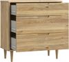 Forte SHERBROOKE Kommode 90, EasyKlix by FORTE, Kommode mit 3 Schubladen, Holzwerkstoff, Mauvella Eiche Holzdekor, hohe Holzfüße, Modern Mid-Century-Stil, 90 cm breit x 93 cm hoch x 43 cm tief Bild 5