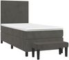 vidaXL Boxspringbett mit Matratze Dunkelgrau 90x200 cm Samt 3137702 Bild 3