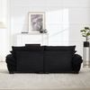 2-Sitzer Sofa Samt mit tiefem Sitz & 2 Kissen, 224x81x81 cm, Schwarz Bild 2