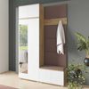 Garderoben-Set Aura Version 2: Kleiderschrank mit Polsterpaneelen, Schuhschrank Flur und Eingangsbereich (weiß/Artisan-Eiche /Trinity 06), 225 x 40 x 140 cm Bild 2