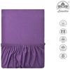 leevitex® Spannbettlaken, Premium 170g/m², Gummizug: rundum, schwer und dick, 100% Jersey-Baumwolle, Lila / Pflaume, 90 x 200 - 100 x 220 cm Bild 2