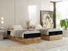 Boxspringbett, Einzelbett WOOD ZERO 90 x 200 cm, Hotelbett ohne Kopfteil, Bett mit Stauraum, 7-Zonen Multipocket-Matratze - Schwarz Cordstoff - H4 - Topper Visco Bild 3