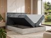 Boxspringbett NORDIC 160 x 200 cm, Doppelbett, Topper Visco, Multipocket-Matratzen H3, holz Optik, Bettkasten, Polsterbett - Grau Cord Bild 4