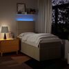 vidaXL Boxspringbett mit Matratze Creme 90x190 cm Stoff 3293821 Bild 4