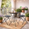 HTI-Living Garten-Essgruppe Bistro Set mit Tisch und 2 Stühlen Ivo Blau Metall für Balkon Terrasse, (Set, 3-tlg, 1 Tisch 2 Stühle), Sitzgruppe Essgruppe Balkonset Bild 4