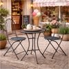 HTI-Living Garten-Essgruppe Bistro Set mit Tisch und 2 Stühlen Ivo Blau Metall für Balkon Terrasse, (Set, 3-tlg, 1 Tisch 2 Stühle), Sitzgruppe Essgruppe Balkonset Bild 3