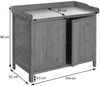 Gartenschrank mit Arbeitsplatte HWC-L69, Pflanztisch, Outdoor Tanne Holz FSC®-zertifiziert 86x104x52cm ~ braun Bild 3