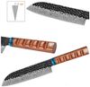 KingLux Damastmesser Damast Santokumesser aus Damaszener Stahl Küchenmesser Bild 3