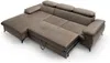 Vente-unique - SAMARA Sofa SamtStoff Schokoladenbraun - B 193 cm x H 75 cm x L 280 cm Bild 5