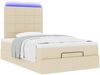 vidaXL Ottoman-Bett mit Matratze & LEDs Creme 120x200 cm Stoff 3314001 Bild 5
