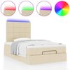 vidaXL Ottoman-Bett mit Matratze & LEDs Creme 120x200 cm Stoff 3314001 Bild 4