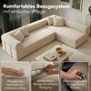 skølm 'Lofn' Modulares Sofa 4 Sitzer, 300x200 cm, Vollschaumcouch mit Metallgestell, Cord beige, Schlafsofa vakuumverpackt, kein Aufbau erforderlich Bild 5