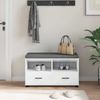 vidaXL Flurbank mit Kissen mit Schubladen Weiß 80 x 38 x 46 cm 891456 Bild 4