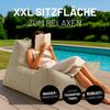 Lumaland Sitzsack Sitzsack-Lounge In-& Outdoor 380l beige, mit Flaschenhalter Bild 3