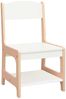 vidaXL Kindertisch mit 2 Stühlen, MDF weiß / natur Bild 5