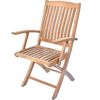 Teak Klappstuhl Ancona mit Armlehnen - 2 Stück 110 cm Blau Bild 2