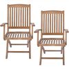 Teak Klappstuhl Ancona mit Armlehnen - 2 Stück 110 cm Blau Bild 5