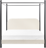 Himmelbett Bouclé DANNEMOIS 160 x 200 cm Cremeweiß Bild 5