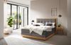 Alba Boxspringbett grau Eiche Massivholz 206cm x 188cm x 125cm Bild 2