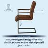 KHG 4er Set Esszimmerstühle mit Armlehnen Bezug aus Mikrofaser Braun | Freischwinger bis 110 kg - Küchenstuhl, Schwingstuhl, Polsterstuhl mit Schaumstofffüllung und Wellenfederung Bild 5