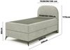Boxspringbett Gästebett GORGIA 70x200cm Stoff Jasmin Grau Bild 3