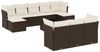 vidaXL 11-tlg. Garten-Sofagarnitur mit Kissen Braun Poly Rattan 3250182 Bild 2