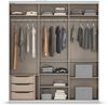 rauch Kleiderschrank, Schwebetürenschrank KULMBACH, 3-türig, 1 Spiegeltüre, inkl. Türdämpfer und weiterem Zubehör, Hochglanz Effektgrau/Grau metallic, 203 x 231 x 62 cm Bild 5