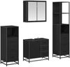 vidaXL Badezimmermöbel-Set 4 pcs Schwarz Eichen-Optik Holzwerkstoff 3402331 Bild 2