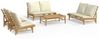 vidaXL 5-tlg. Garten-Lounge-Set mit Cremeweißen Kissen Bambus 3156485 Bild 2
