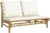 vidaXL 5-tlg. Garten-Lounge-Set mit Cremeweißen Kissen Bambus 3156485 Bild 4